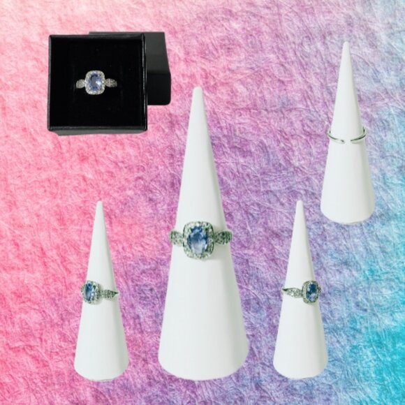 BP Kids Collection Adjustable Lab Created Ice Blue Sapphire Ring - Picture 1 of 8